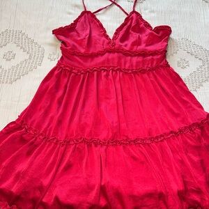 She + Sky Burgundy Strappy Dress